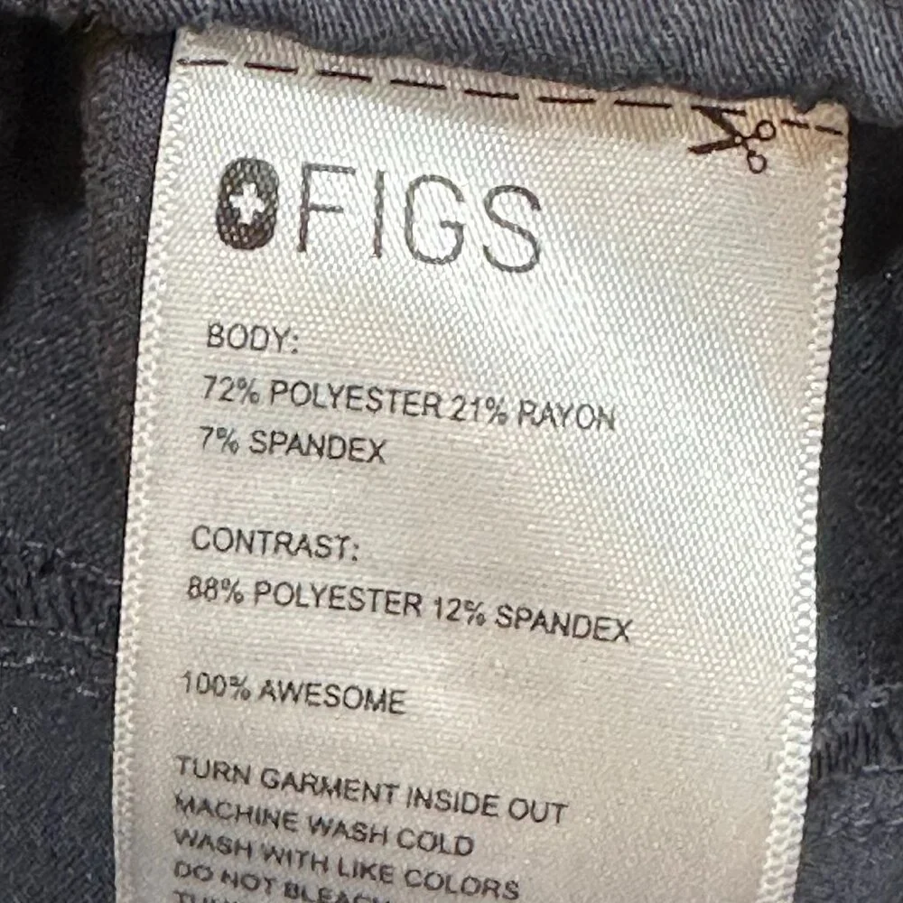 FIGS Tansen Jogger Scrub Pants Charcoal Large Medical‎ Healthcare Nurse